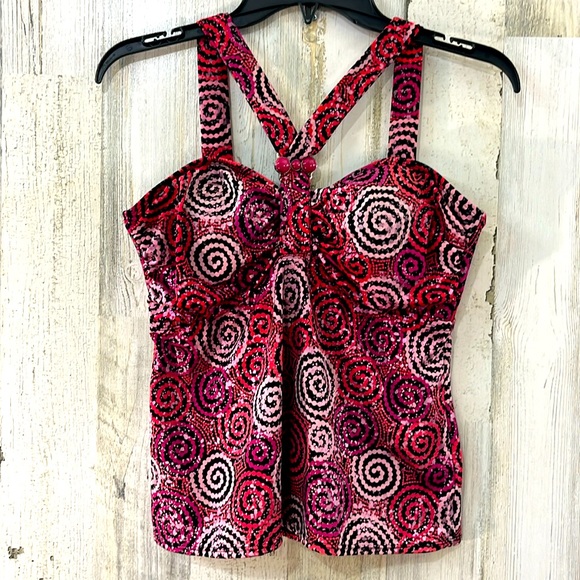 CONTOUR by BEACH SCENE Tankini Top Only Size 8 - Picture 1 of 8